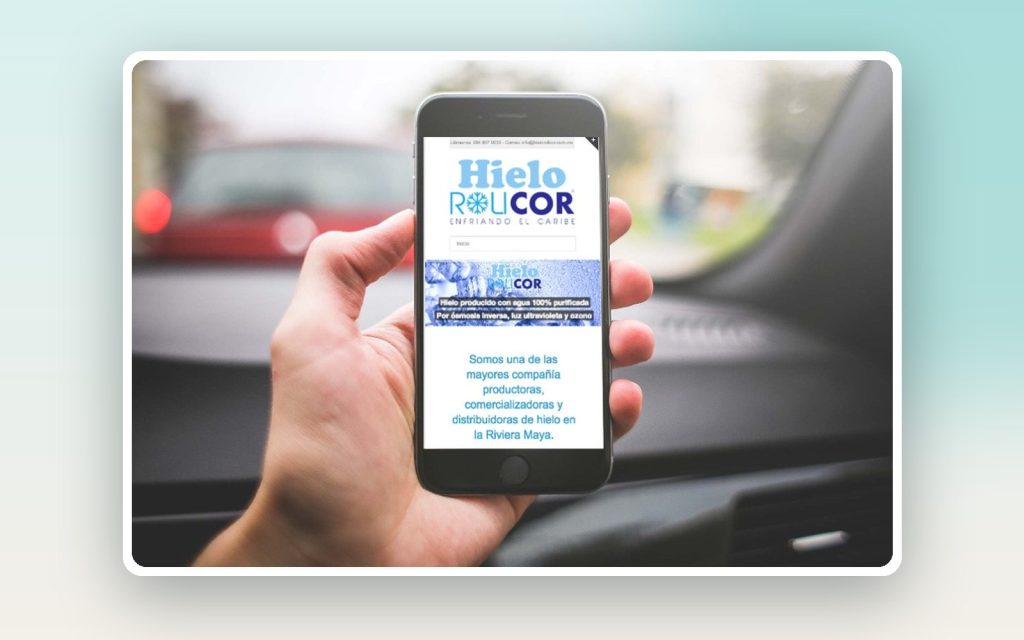 Hielo Rolicor – vista del sitio web