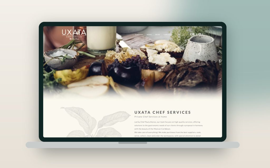 Uxata Chef Services – vista del sitio web