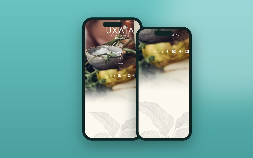 Uxata Chef Services – vista del sitio web