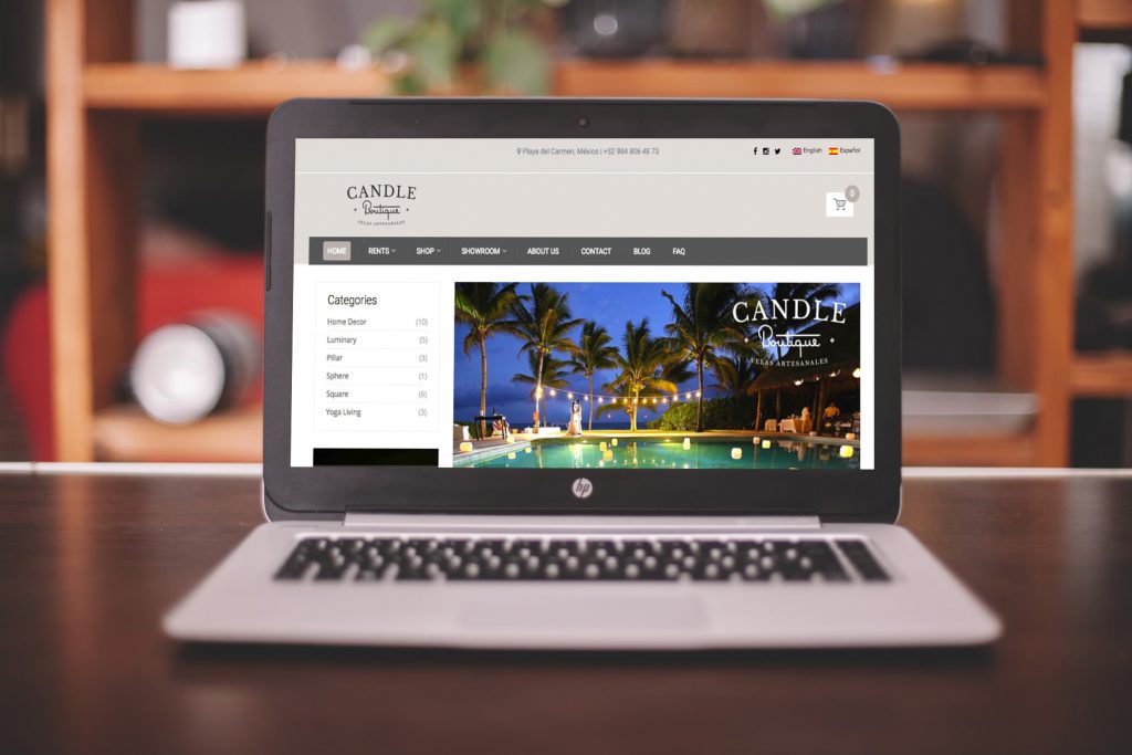 Candle Boutique – sitio web desarrollado por Kaanah Solutions