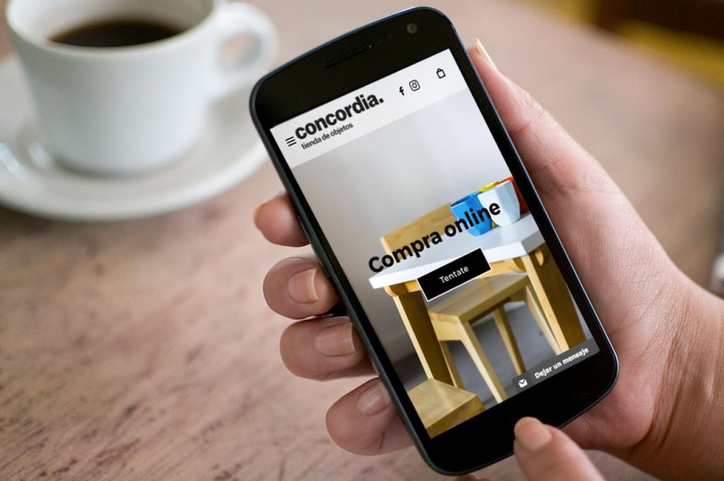 Tienda Concordia – vista del sitio web