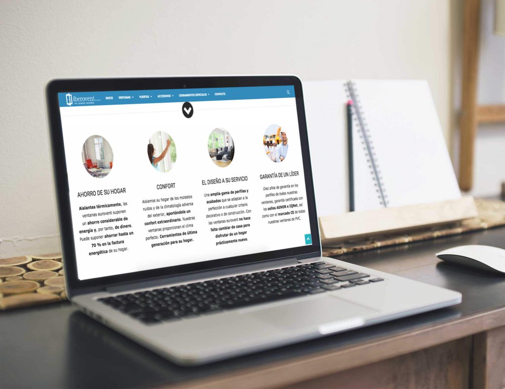 Iberovent – vista del sitio web