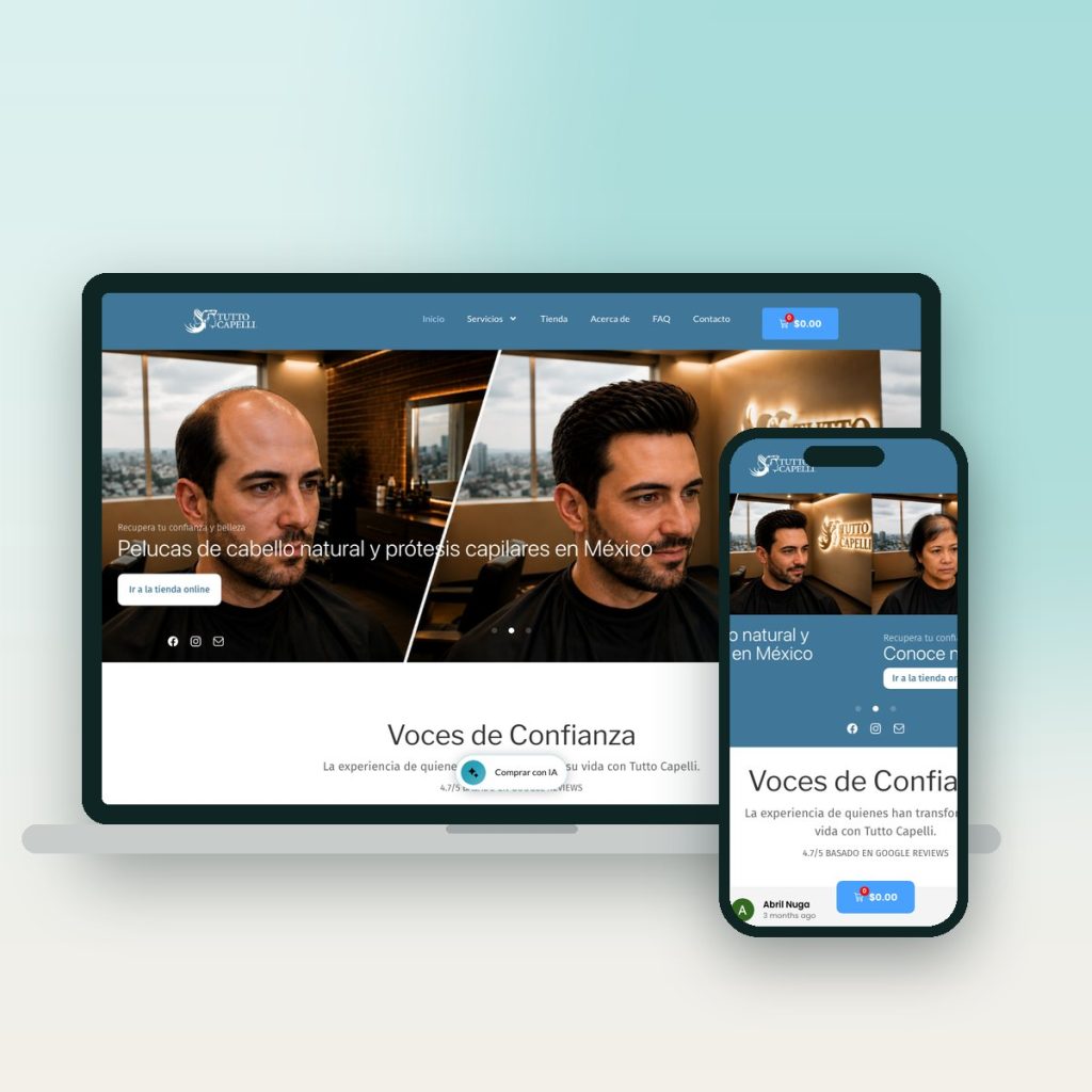 Tutto Capelli México – sitio web desarrollado por Kaanah Solutions