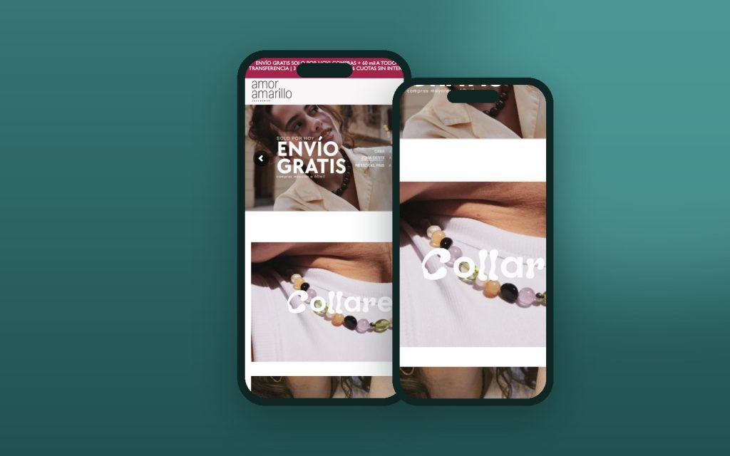 Amor Amarillo Accesorios – vista del sitio web