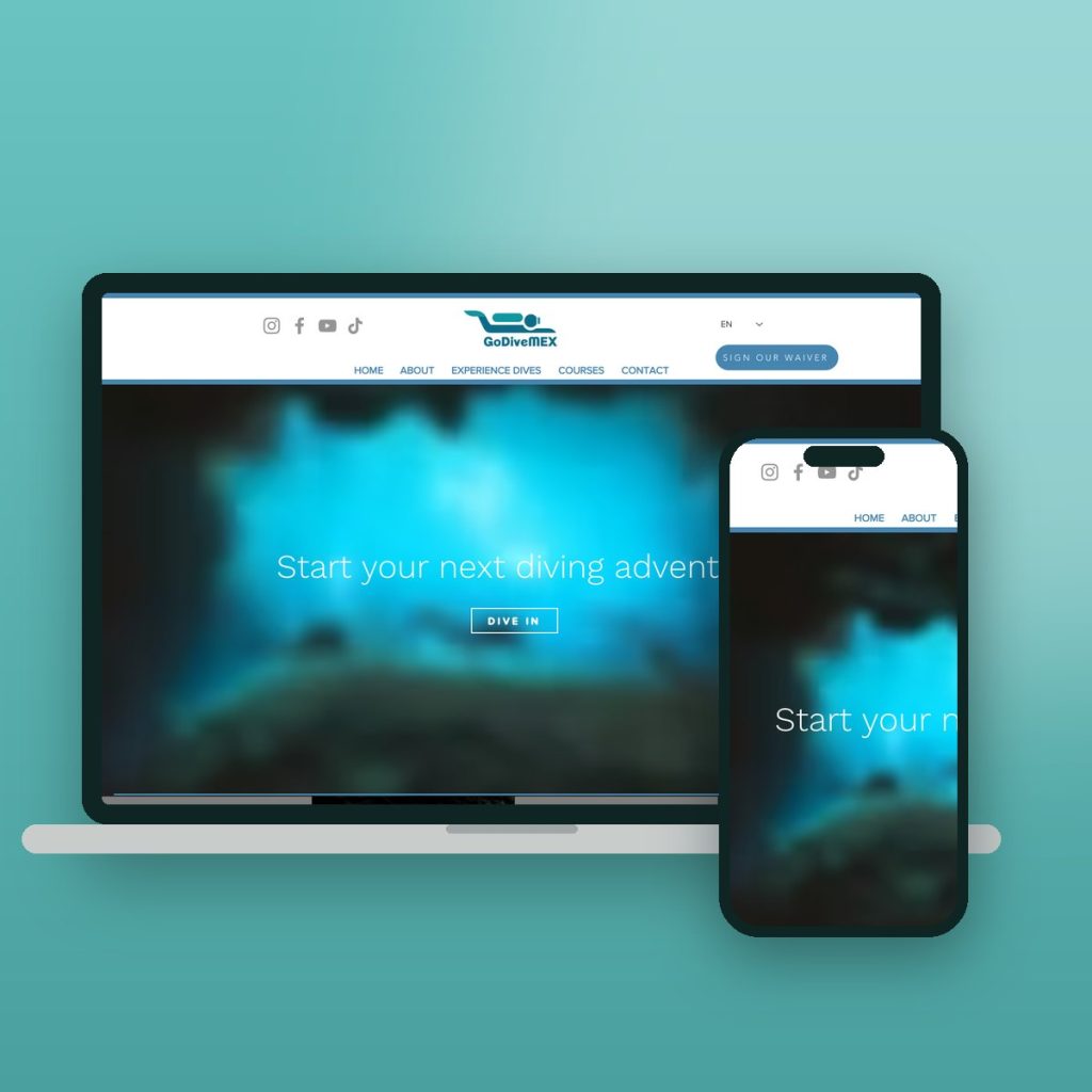 GoDiveMEX Riviera Maya – sitio web desarrollado por Kaanah Solutions