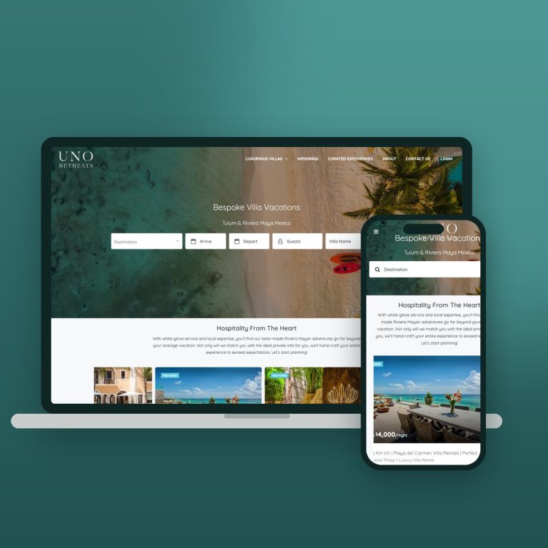 UNO Retreats | Luxury Villas in Tulum & Riviera Maya – sitio web desarrollado por Kaanah Solutions