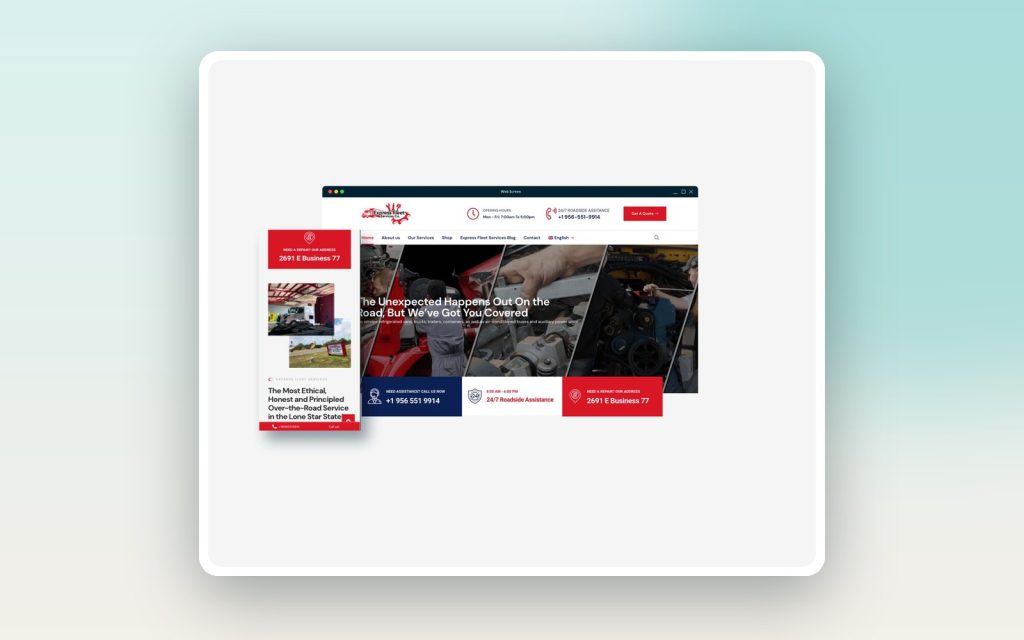 Express Fleet Services Co – vista del sitio web