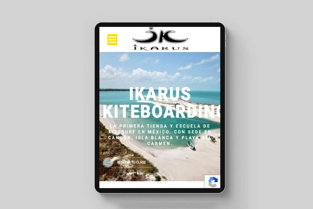 IKARUS CANCUN KITE CENTER – vista del sitio web