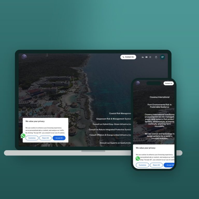 Oceanus International – sitio web desarrollado por Kaanah Solutions