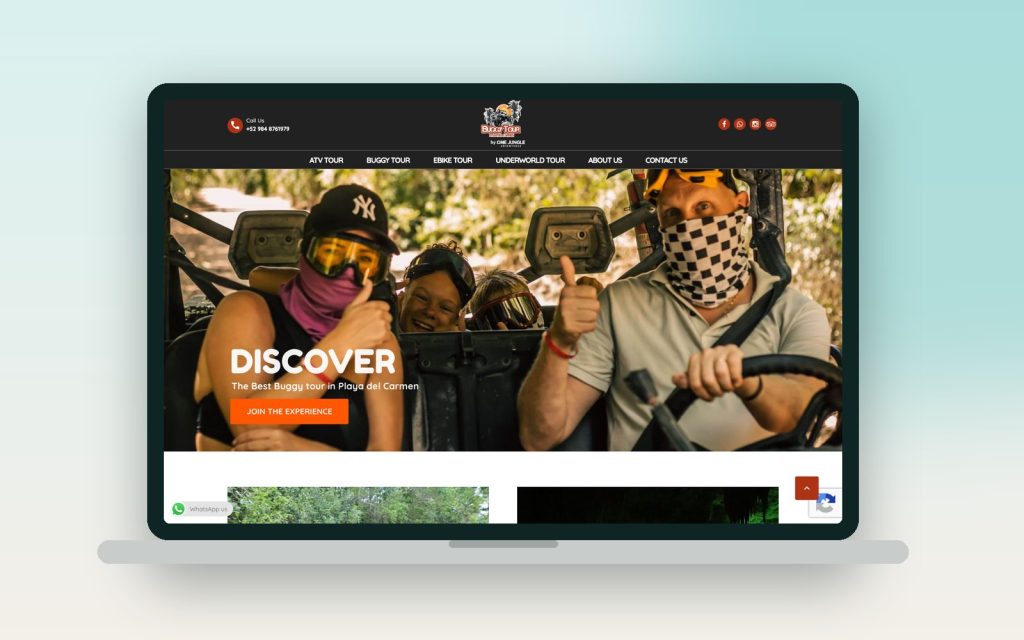 Buggy Tour Playa del Carmen – vista del sitio web