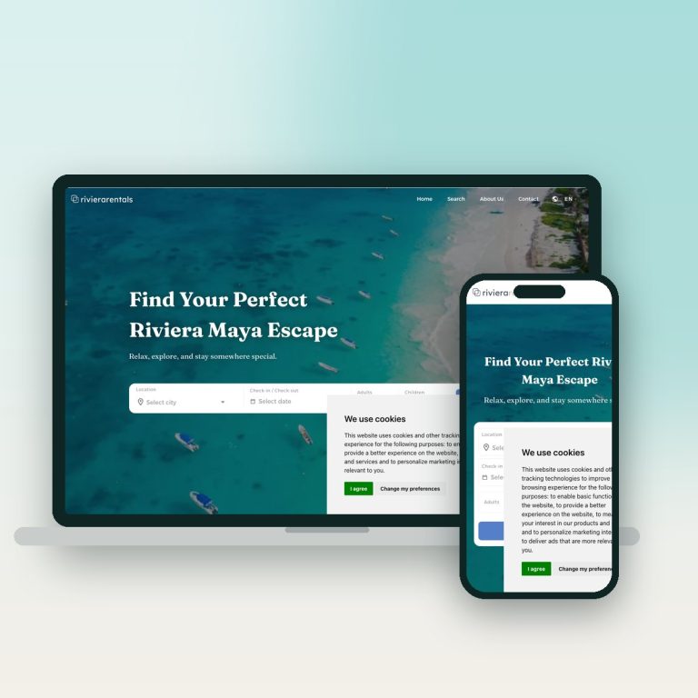Riviera Rentals – sitio web desarrollado por Kaanah Solutions
