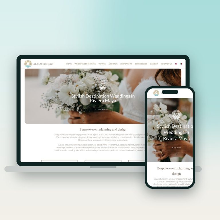 Alba Weddings Design Playa del Carmen Planner – sitio web desarrollado por Kaanah Solutions