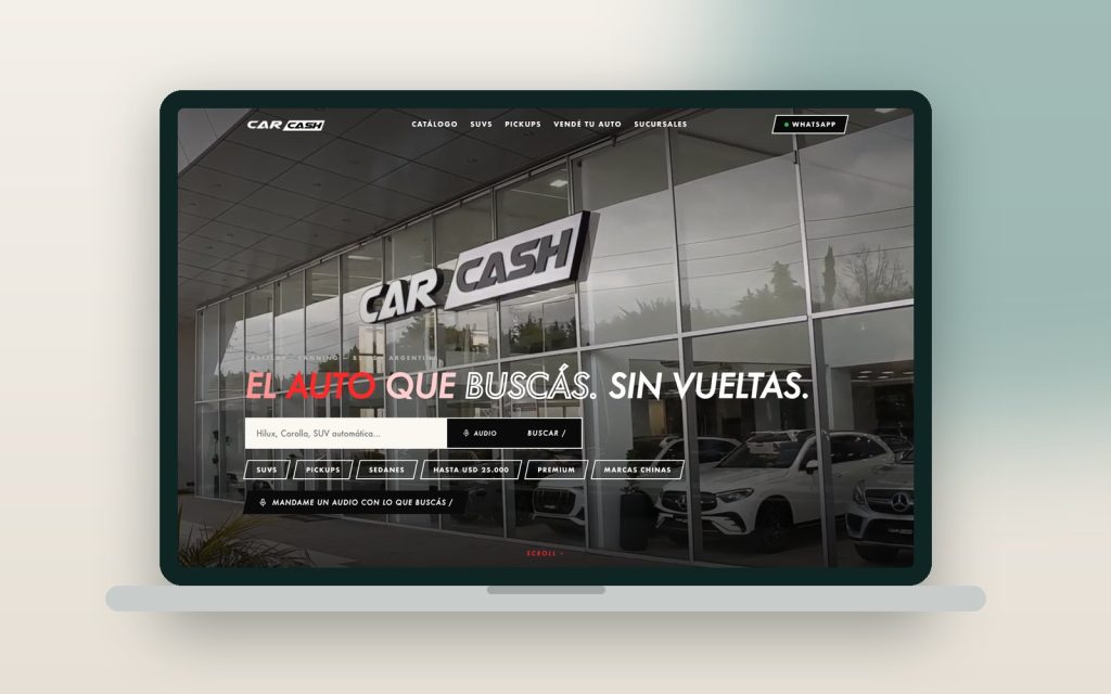 Car Cash Argentina – vista del sitio web