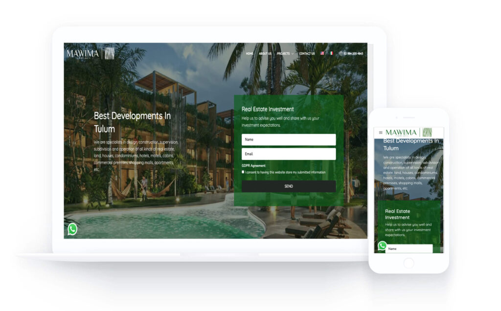 AAK Condos Tulum – vista del sitio web