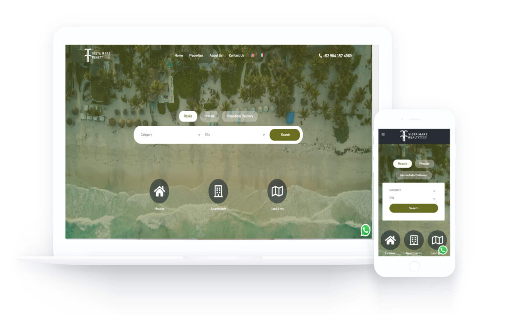 Vista Mare Realty – vista del sitio web