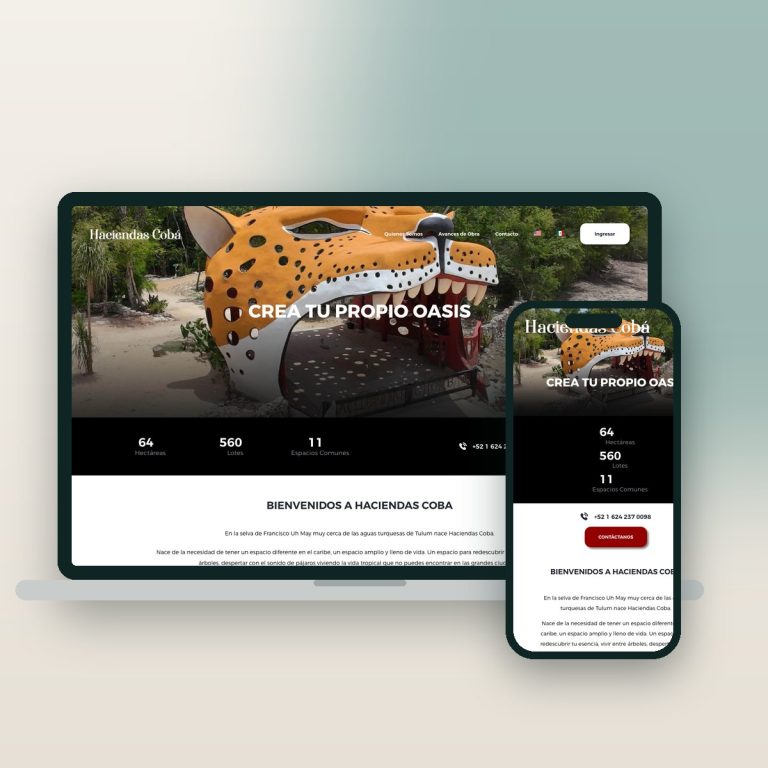 Haciendas Cobá – sitio web desarrollado por Kaanah Solutions