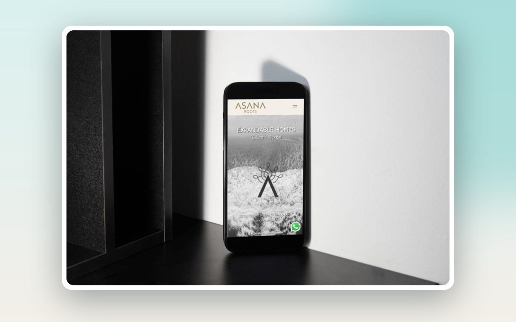 Asana Roots – vista del sitio web