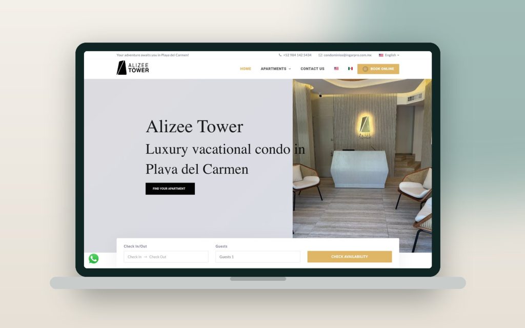 Alizee Tower – vista del sitio web