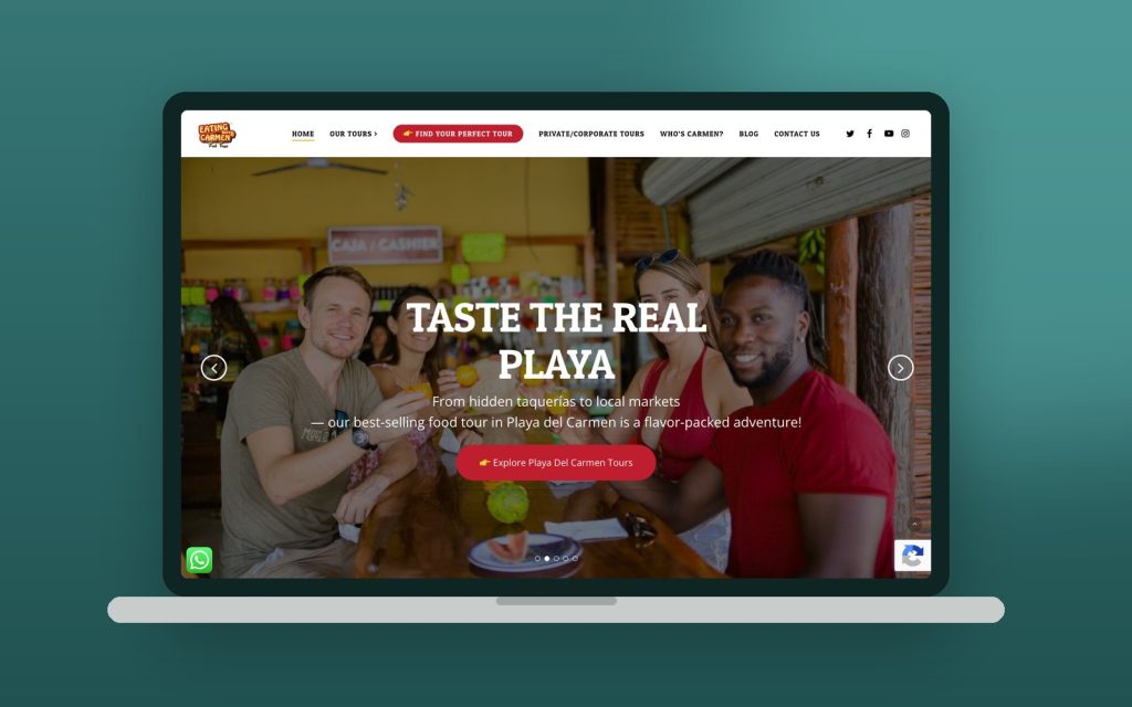 Eating with Carmen Food Tours Playa del Carmen – vista del sitio web