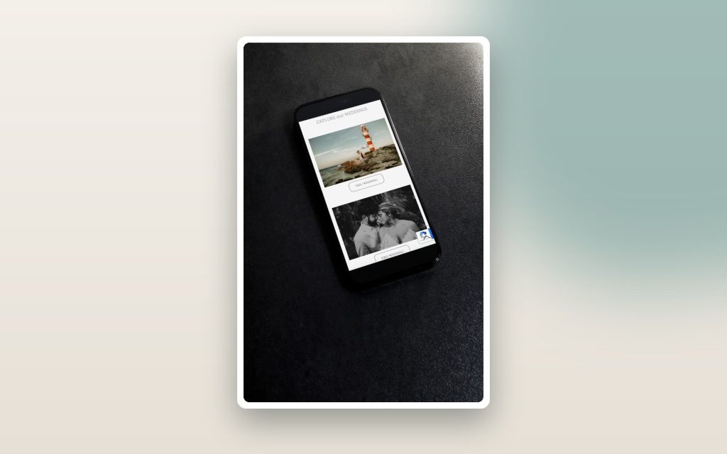 Etherea Wedding Studio – vista del sitio web