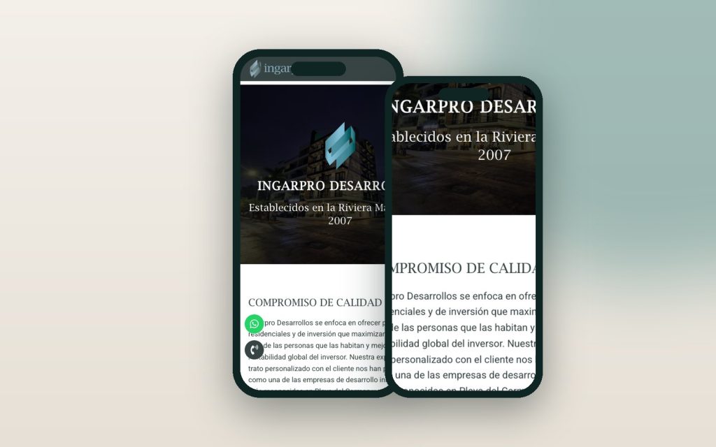 Ingarpro Desarrollos – vista del sitio web