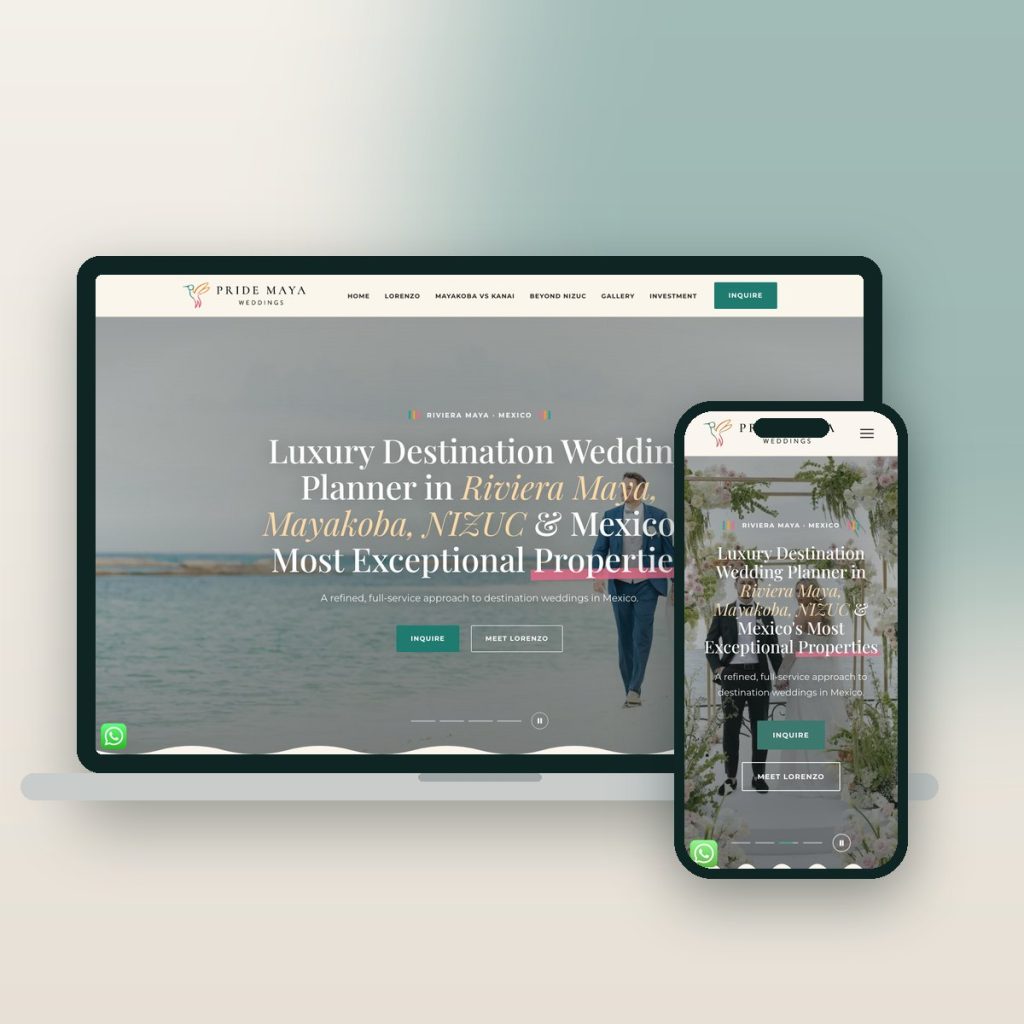 Pride Maya Weddings – sitio web desarrollado por Kaanah Solutions