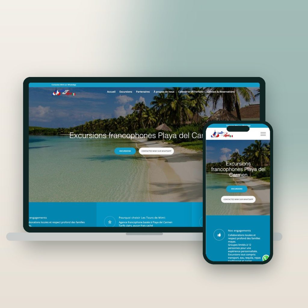 Les Tours de Mimi – sitio web desarrollado por Kaanah Solutions