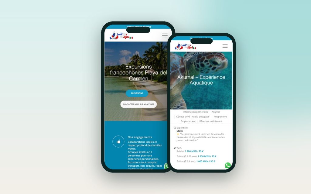 Les Tours de Mimi – vista del sitio web