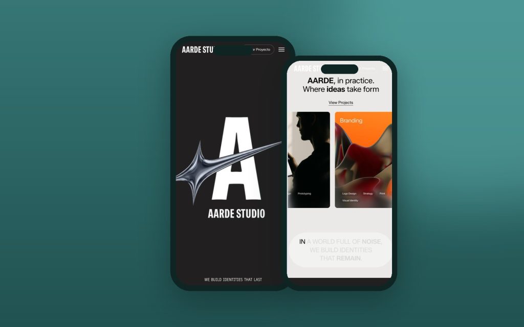 Aarde Studio – vista del sitio web