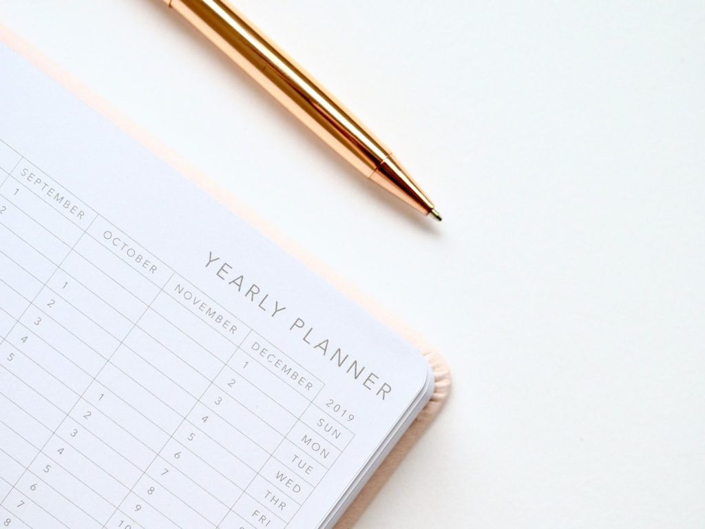 Agenda de planificación anual para organizar las finanzas