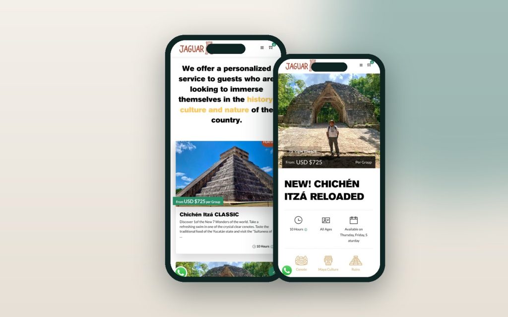 Jaguar Trail – vista del sitio web