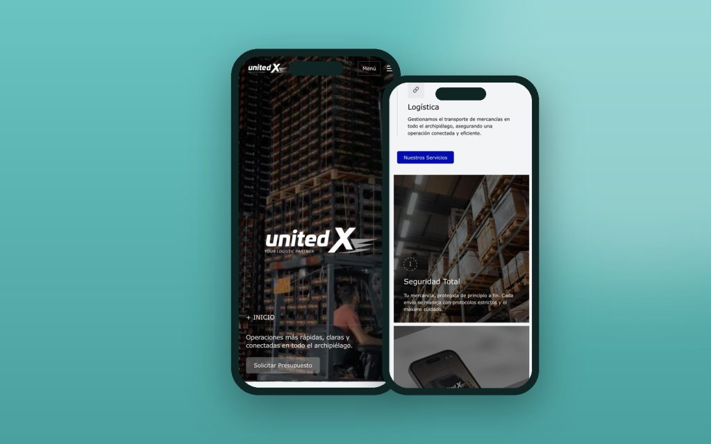 United X – vista del sitio web
